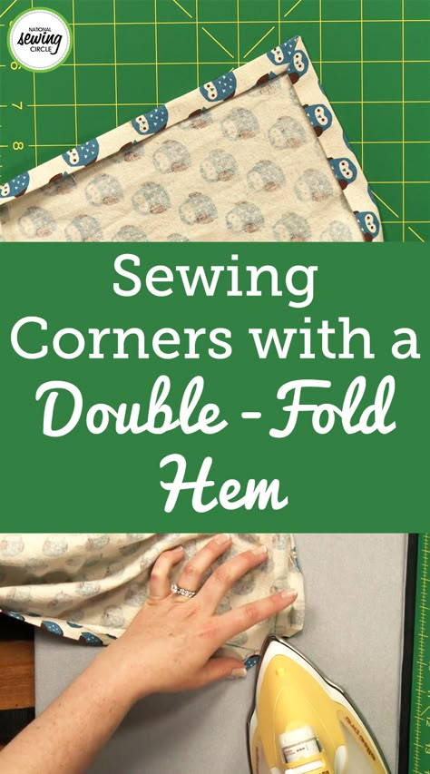 Mitered corners are a great way to create professional looking results when sewing corners. Many times mitered corners are associated with quilts or other projects that are being finished with some kind of a binding. However, Stacy Grissom demonstrates how to create a mitered corner while doing a double fold hem around the edge of a project. Sewing Corners, Fat Quarter Projects, Beginner Sewing Projects Easy, Leftover Fabric, Fabric Baskets, Bags Tutorial, Sewing Projects For Beginners, Sewing Skills, Love Sewing