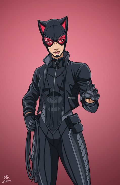 Catwoman Redesign, Dc Catwoman, Catwoman Art, Catwoman Dc, Character Redesign, Thieves Guild, Earth 27, Phil Cho, Cat Suit