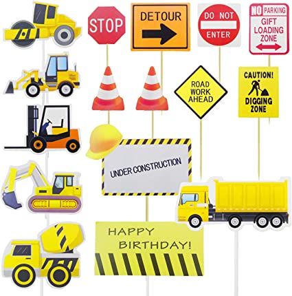 Construction Cupcake Toppers, Tractor Cake Topper, Construction Cake Topper, Dump Truck Cakes, Construction Cupcakes, Tractor Cake, Construction Cake, Truck Cakes, Cupcake Decoration