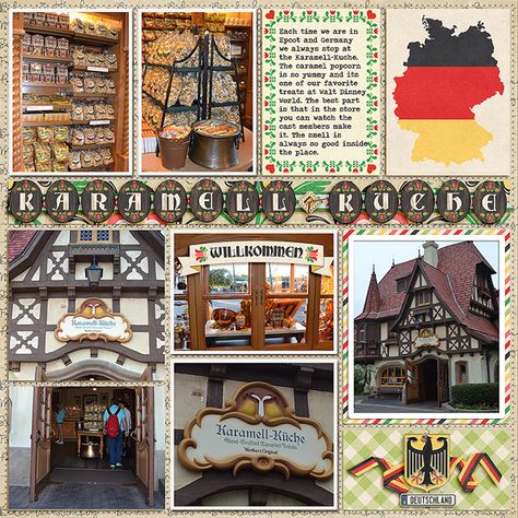 Germany Epcot - Digi Best of Germany Germany Scrapbook Layouts, Germany Scrapbook, European Roadtrip, Europe Scrapbook, Regensburg Germany, Germany Trip, Travel Scrapbook Pages, Travel Journal Scrapbook, Scrapbook Borders