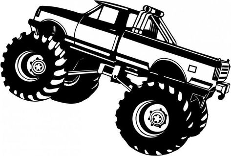 Monster Truck Drawing, Truck Drawings, Image Monster, Monster Truck Coloring Pages, Sticker Machine, Mud Trucks, Monster Truck Birthday, Truck Coloring Pages, Cad Cam