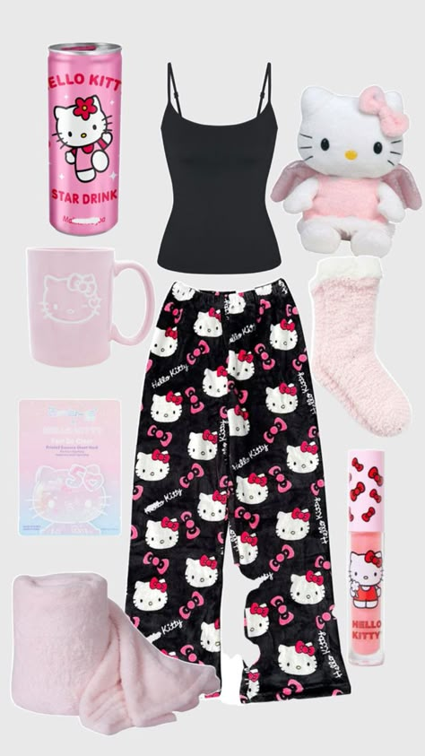 Cozy Pjs, Images Hello Kitty, Kitty Clothes, Hello Kitty Clothes, Pajama Outfits, Prom Dress Inspiration, Lazy Day Outfits, Cute Swag Outfits, Cute Everyday Outfits