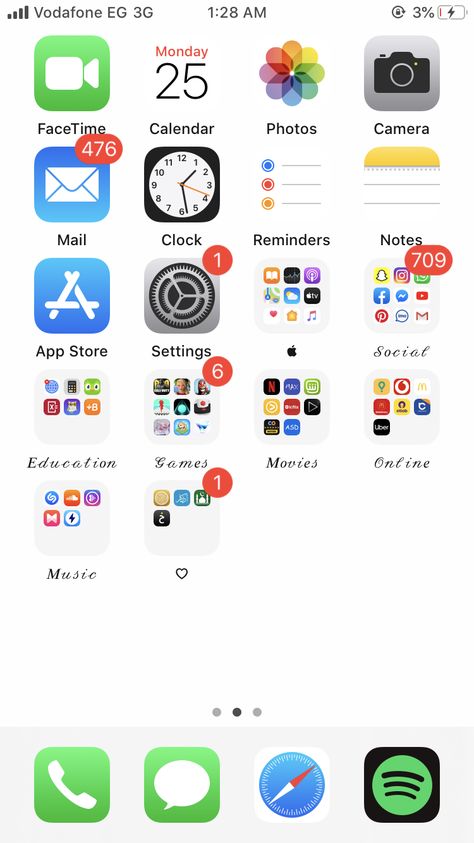 Iphone 7 Home Screen Layout, Iphone 7 Home Screen, Organized Iphone, Iphone Facetime, Reminder App, Home Screen Layout, Screen Layout, Homescreen Iphone, Iphone 3