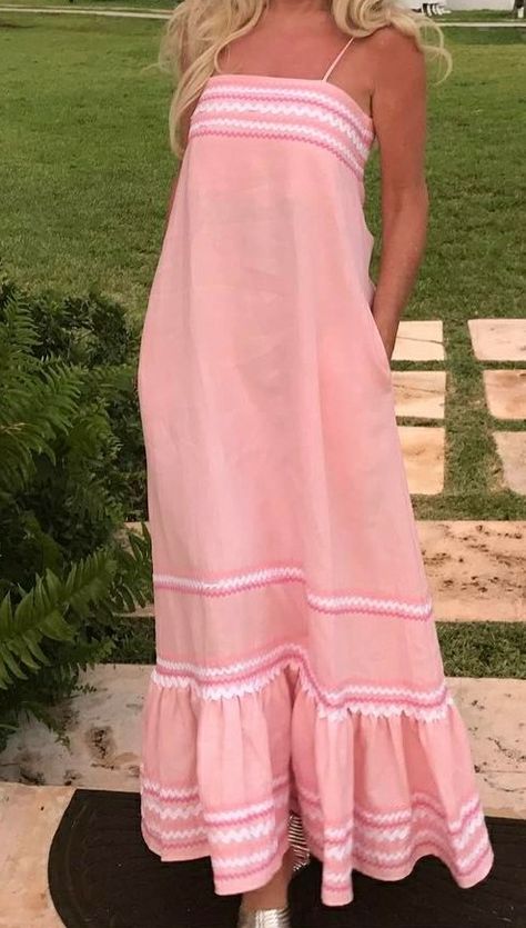 Linen A-line Maxi Dress For Beach, Pink A-line Maxi Dress For Beach, Stunning Dresses Gowns, Pink Maxi-length Beachy Beach Dress, Summer Tie-dye Maxi Dress, Summer Cotton Tie-dye Maxi Dress, Country Style Outfits, Tent Dress, Fashion Hacks Clothes