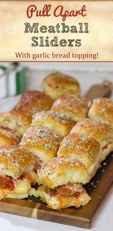 Lodge Recipes, Meatball Sliders Recipes, Football Appetizers, Meatball Sliders, Bread Toppings, Slider Sandwiches, Sandwich Ideas, Scrumptious Food, Amazing Appetizers