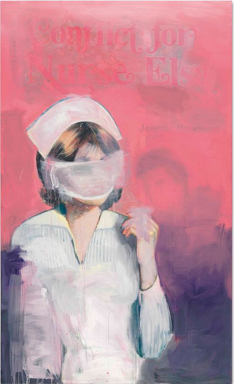 "Nurse Elsa" Signed, titled and dated 'R Prince 2002 Conflict for Nurse Elsa' (on the overlap) Acrylic and inkjet on canvas 93 x 56 in. (236.2 x 142.2 cm.) Executed in 2002. Nurse Painting, Nursing Wallpaper, Radiology Humor, Richard Prince, Happy Nurses Week, Nurse Art, Medical Wallpaper, Vintage Nurse, Walker Art Center