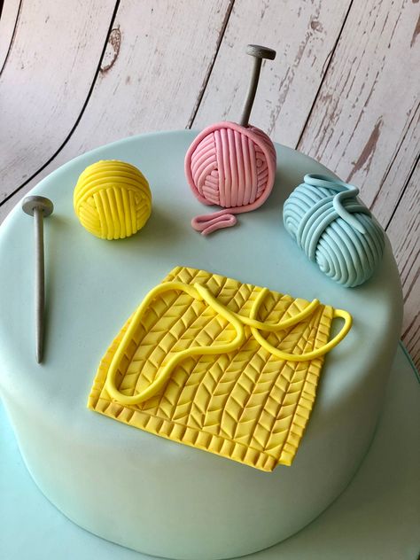 Handmade Edible Knitting Themed Fondant Cake Topper Set, Cupcakes, Happy Birthday, Retirement, Anniversary, Congratulations, Celebration - Etsy UK Knitting Cake, Fondant Cake Topper, Anniversary Congratulations, Edible Glue, Cocktail Sticks, Crochet Needles, 80th Birthday, Fondant Cake, Food Coloring