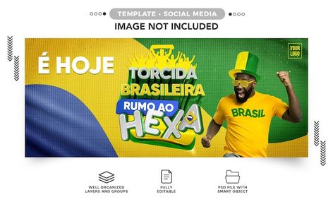 PSD social media banner world cup brazil... | Premium Psd #Freepik #psd #copa #brasil #setembro #sale-ofertas About Social Media, Social Media Images, Social Media Banner, Vector Photo, World Cup, Brazil, Social Media, Media