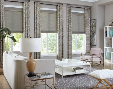 Grey roman blinds