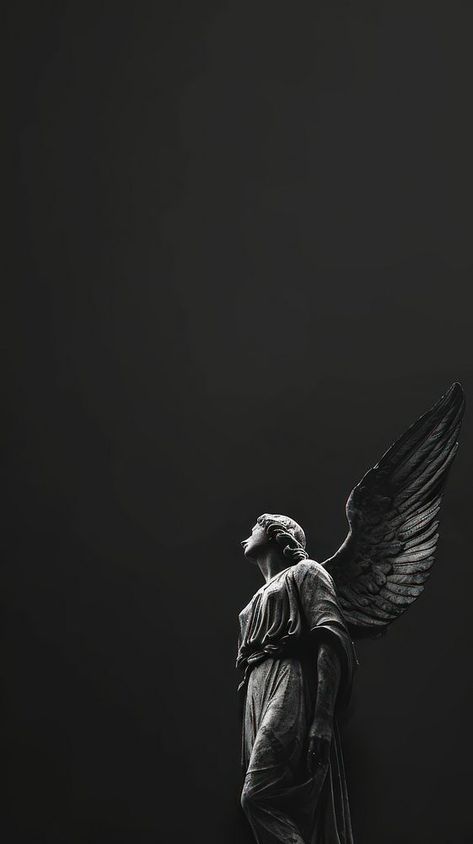 Photography of statue angel black architecture creativity. | premium image by rawpixel.com / Bambamfefe Classical Art Photography, Angel Statue Wallpaper, Male Angel Statue, Statue Iphone Wallpaper, Iphone Wallpaper Black And White, Angel Wallpapers, H Wallpaper, Statue Wallpaper, Angels Wallpaper