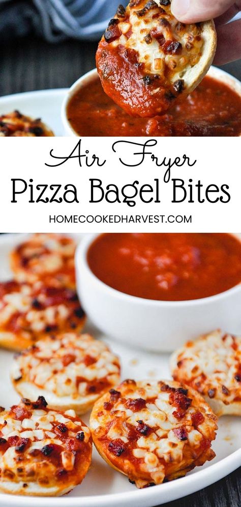 Bagel Bites In Air Fryer, Pizza Bagel Bites, How To Make Bagels, Pizza Bagel, Air Fryer Pizza, Recipe Air Fryer, Multi Cooker Recipes, Best Appetizer, Bagel Bites