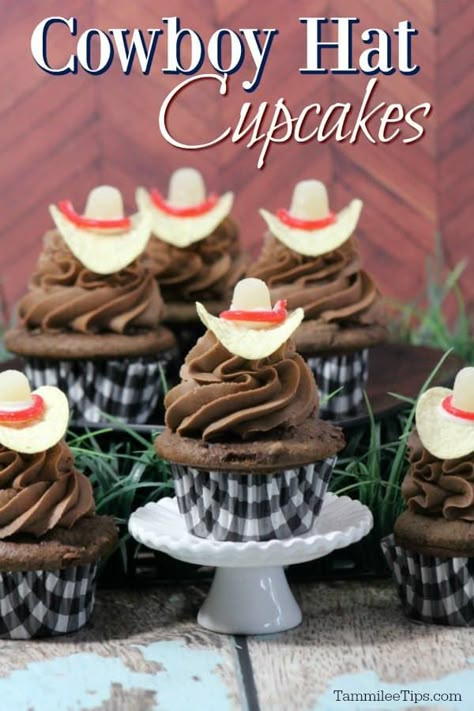 Country Music Birthday Cake, Western Snacks, Stampede Party, Cowboy Cupcakes, Cowboy Birthday Cakes, Farewell Brunch, Hat Cupcakes, Cowboy Cakes, Rodeo Birthday Parties