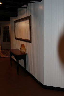 Bead Board Basement Walls, Painted Beadboard Walls Living Room, Beadboard Whole Wall, Beadboard Basement Walls, Beadboard Walls Living Room, Beadboard Basement, Modern Beadboard, Painted Beadboard Walls, Beadboard Trim