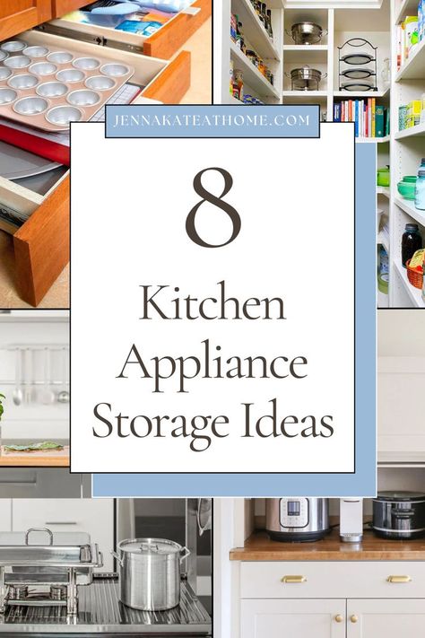 Get kitchen appliance storage ideas to keep your space tidy. Use cabinet, pantry, or shelving solutions for smart kitchen appliance organization. Learn how to organize appliances in kitchen spaces and find the best ways to organize kitchen appliances efficiently. Pantry Appliance Organization, Pantry For Appliances, Kitchen Counter Organization Appliances, Kitchen Appliance Organization, Organize Kitchen Appliances, Kitchen Appliance Storage Ideas, Appliance Storage Ideas, Appliance Organization, Appliances In Kitchen