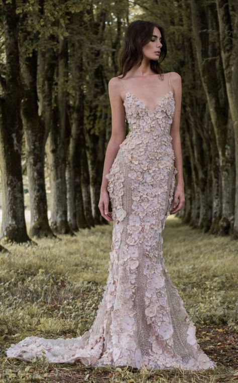 sparkling spaghetti strap wedding dress with blush floral appliques Paolo Sebastian, Wedding Headpieces, Applique Wedding Dress, A Wedding Dress, Best Wedding Dresses, Bespoke Wedding, Bridal Jewellery, Wedding Veils, Mode Inspo