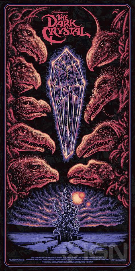 Dark Crystal Movie, Mondo Posters, Fantasy Tattoos, Dark Crystal, Crystal Aesthetic, Fantasy Films, The Dark Crystal, Jim Henson, Fantasy Movies