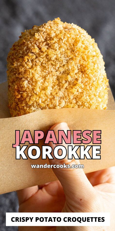 Korokke just got SO much easier. Crispy air fried perfection on the outside, with a soft and fluffy meat and potato filling. It’s the Japanese style potato croquettes you know and love, without deep frying! Japanese Kroket, Korean And Japanese Food, Salty Recipes Food, Japanese Potato Croquettes Recipe, Japanese Spam Recipe, Japanese Grocery List, Japanese Cooking Aesthetic, Food From Around The World Recipes, Korokke Recipe Japanese Style