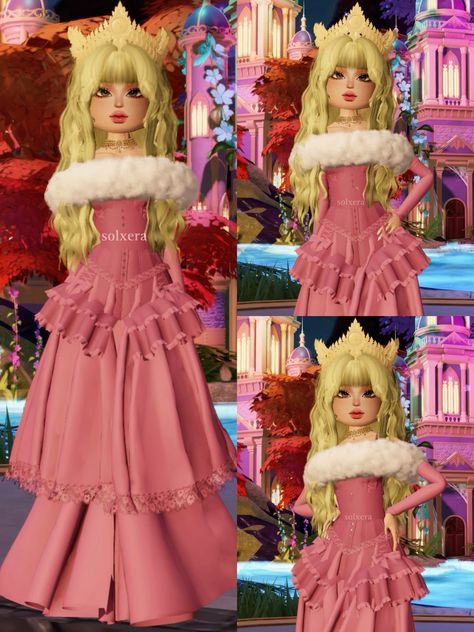 #fashion, #style, #outfitinspiration, #beauty Aurora Dress To Impress, Fairytale Dti Outfit, Fairytail Dress To Impress, Prince Or Princess Dress To Impress, Royalty Dress To Impress, Dress To Impress Princess, Dresses For Dolls, Rebecca Zamolo, Royalty Dress