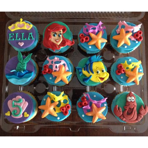 Little Mermaid Cupcakes❤️ Ariel Birthday Cupcakes, Ariel Cupcakes Ideas, Ariel Cupcakes, Little Mermaid Cookies, Cupcakes Summer, Little Mermaid Cupcakes, Little Mermaid Birthday Cake, Ariel Cake, Ariel Birthday Party