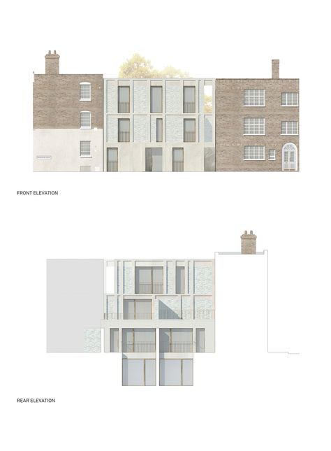 Street Elevation, Banda Property, Origami Architecture, Sloane Square, Membrane Roof, Elevation Drawing, Architecture Panel, Architecture Graphics, Architectural Section