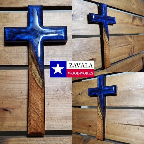 2 Stage Epoxy Cross -Used SuperClear Epoxy -Mesquite wood -Deep Sea Blue pigment from Black Diamond Pigments Use Discount Code: ZAVALAWOODWORKS20 to save on your purchase -Cross mold from Crafted Elements Epoxy Cross, Mesquite Wood, Blue Pigment, Wood Cross, Wood Crosses, Sea Blue, Deep Sea, Blue Sea, Discount Code