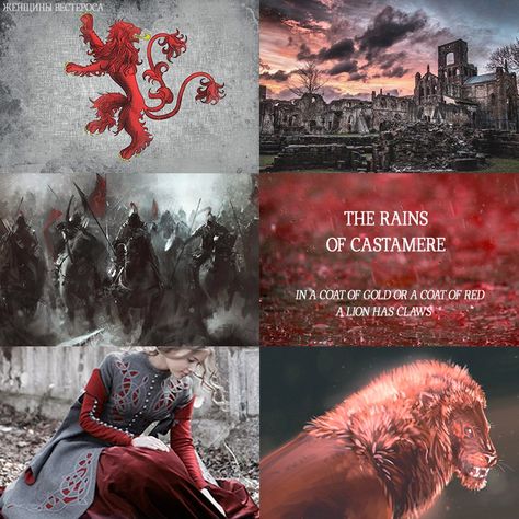 The Rains of Castamere (ASOIAF) Rain Of Castamere, Rains Of Castamere Art, House Reyne Aesthetic, House Reyne Of Castamere, House Royce Aesthetic, Rains Of Castamere, Got Lannister, Asoiaf Aesthetic, Tywin Lannister