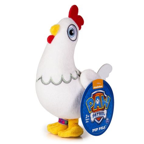 VAN WOULD FREAK OUT FOR XMAS! Only available at Toys R Us! Now you can bring home your favorite Adventure Bay troublemaking chicken, Chickaletta in a soft plush version! Paw Patrol 8 Plush Chickaletta is made with bright and vibrant colors to make her feathers pop. Perfect for playtime or bedtime Chickaletta will spark your childs imagination with Paw Patrol inspired rescue missions full of friendship, teamwork and bravery. No job is too big; no pup is too small with the Plush Chickaletta! Chickaletta Paw Patrol, Paw Patrol Plush, Unicorn Room, Sky E, Paw Patrol Toys, Kids Toys For Boys, Paw Patrol Pups, Paw Patrol Nickelodeon, Bible Crafts For Kids