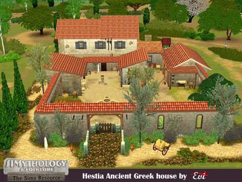 Roman Sims 4 Cc, Ancient Greek House, Greek Activities, Sims4 Ideas, Ancient Greece Map, Sims Legacy Challenge, Disney Princess Challenge, Greek Homes, Legacy Challenge