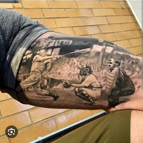 Baseball Tattoo, Baseball Tattoos, Inspired Tattoos, Sleeve Tattoo, Tattoos For Men, Sleeve Tattoos, Tattoos For Guys, Baseball, For Men