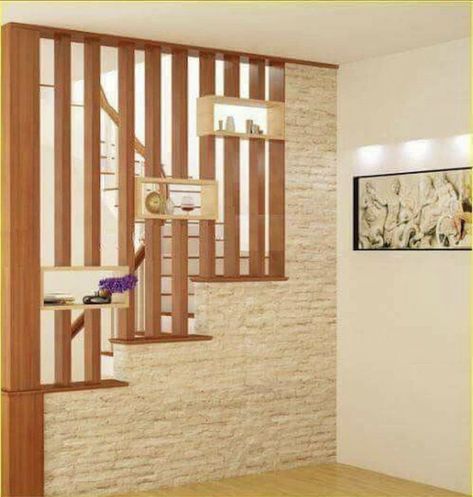 Modern Wall Partition, سلالم حلزونية, Wooden Panel Design, تحت الدرج, Room Partition Wall, درج السلم, Wall Partition Design, Wooden Staircase, Wall Partition