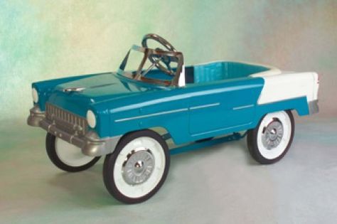 Toy Pedal Cars, Vintage Pedal Cars, Pedal Car, 1955 Chevy, Riding Toys, Pedal Power, Power Cars, Pedal Cars, Kids Ride On