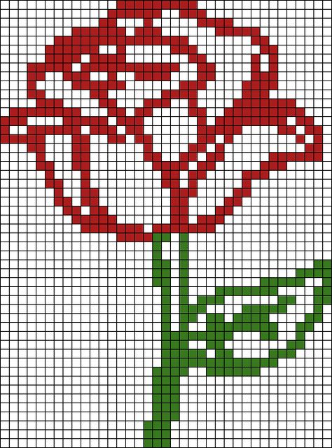 Alpha pattern #141686 | BraceletBook Rose Alpha Pattern, Graph Paper Designs, Flower Outline, Paper Designs, Alpha Pattern, Graph Paper, Crochet Squares, Alpha Patterns, Loom Knitting