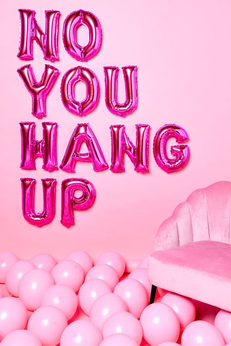 Spell out any word or phrase with our pink letter balloons! The perfect way to create statement party decorations that will wow your guests! Head to partydelights.co.uk to check out our full range of letter balloons in a variety of sizes and colours. #balloons #letterballoons #pinkballoons #balloonart #balloonstyling #partydecor #partydecorations #quotes #pinkpartydecor #partysupplies #partyideas #decoratingideas #partydecorideas Balloon Letters Backdrop, Comedy Poster, Balloon Quotes, Selfie Room, Fun Backdrop, Brand Shoot Ideas, Balloon Walls, Balloon Ceiling, Balloon Words