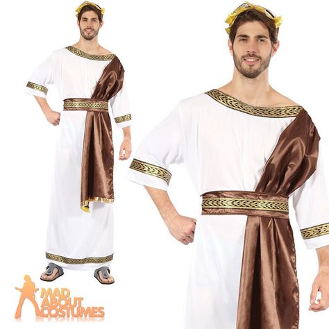 Roman Outfit Men, Egyptian Outfit Ideas, Toga Theme, Resort Uniform, Caesar Costume, Egyptian Fancy Dress, Greece Costume, God Costume, Egyptian Outfit