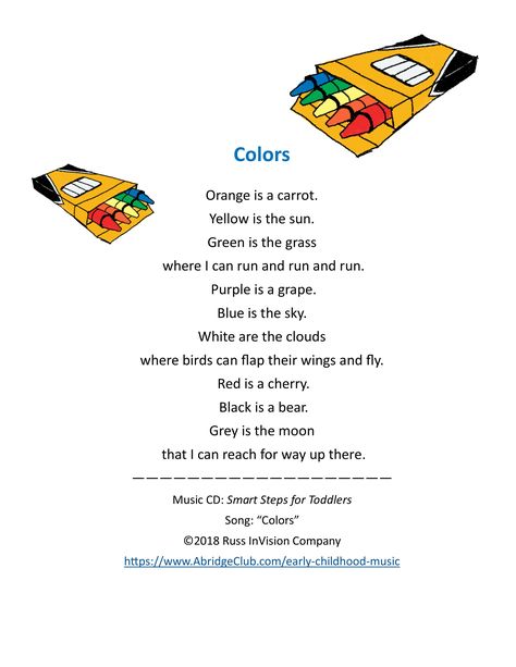 Color Songs For Toddlers, Music And Movement For Toddlers, Color Songs Preschool, Childhood Songs, Songs In English, Rainbow Lessons, Clapping Games, Toddler Songs, Rainbow Songs