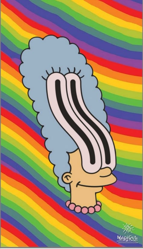 Small Trippy Wall Art, Trippy Pop Art, Trippy Cartoon Characters, Trippy Drawings Colorful, Trippy Cartoon Art, Simpsons Trippy, Trippy Cartoon Drawing Ideas, Trippy Cartoon Painting Ideas, Trippy Toons