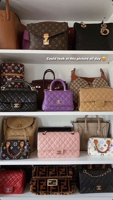 Bag Closet, Dressing Room Closet, Dream Closet Design, Expensive Bag, Luxury Bags Collection, Bag Obsession, Pink Girly Things, Fancy Bags, Bags Aesthetic