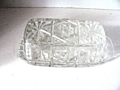 Vintage Anchor Hocking Glass Lidded Butter Dish Star of David Starburst Pattern Starburst Pattern, Star Of David, Anchor Hocking, Wonderful Things, Butter Dish, Serveware, Pottery Art, Clear Glass, Dinnerware