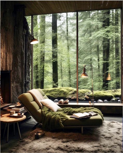 Ecosystem Architecture, Forest Cabin Interior, Forest House Interior, Korea Room, Forest Living Room, Scandinavian Forest, Forest Hotel, Forest Homes, Woodland Retreat