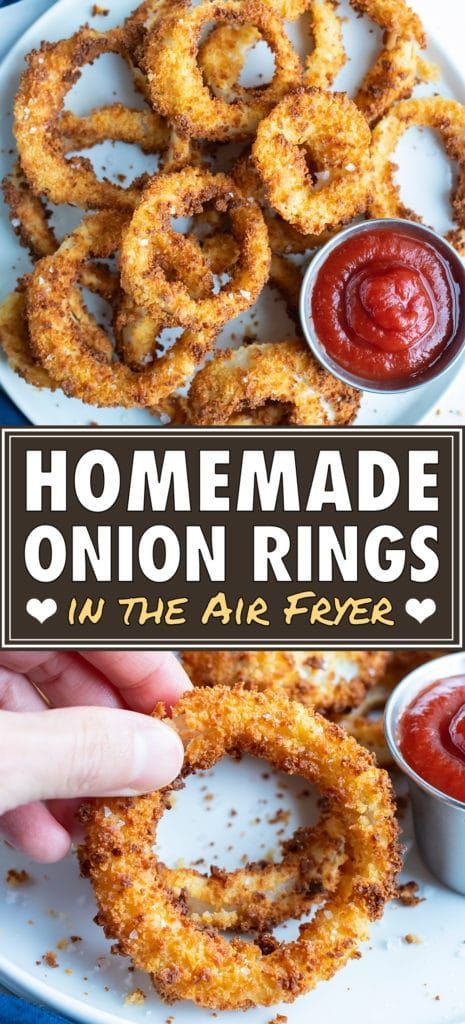 Air Fryer Onion Rings Recipe, Onion Rings Air Fryer, Air Fryer Onion Rings, Onion Rings Recipe, Air Fried Food, Air Fryer Oven Recipes, Air Fry Recipes, Air Fryer Dinner Recipes, Air Fryer Healthy