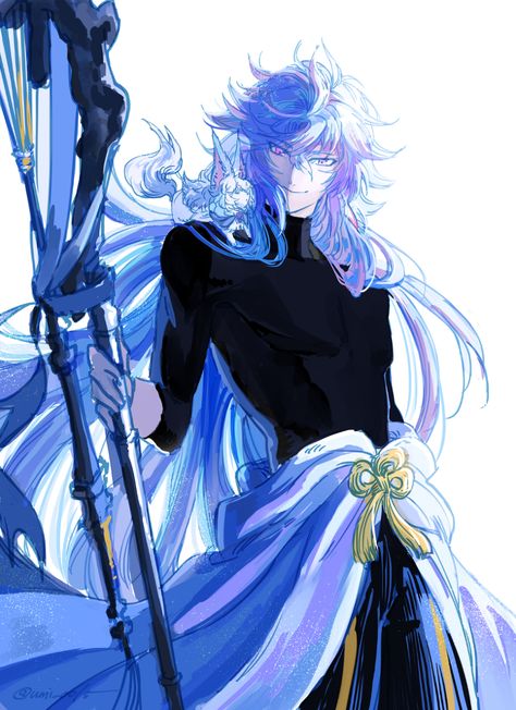 Merlin / Fou【Fate/Grand Order】 Merlin The Wizard, Type Moon Anime, Fate Servants, Sonic Fan Characters, Dream Artwork, Fate Anime Series, Cool Anime Guys, Fate Grand Order, Character Design Male