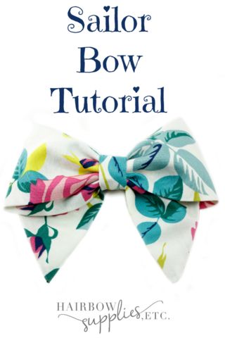 Hair Bow Tutorial, Sailor Bow, Fabric Hair Bows, Art Of Manliness, Beginner Sewing Projects Easy, Bow Tutorial, Fabric Bows, Diy Hair Bows, Diy Bow