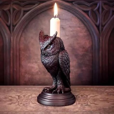 PRICES MAY VARY. 🦉【Unique Design】 This owl candlestick has a realistic and exquisite design, featuring a Gothic retro style that combines art and fashion charm. It has excellent decorative functions and artistic collectible value 🦉【Material】Handmade, the candlestick holder is made of high-quality resin material, which is healthy, environmentally friendly, durable, lightweight, and easy to carry 🦉【Theme】: Halloween, vampires, Gothic, animals, horror, mystery, darkness 🦉【Multi Occassions】 Suit Halloween Candlesticks, Gothic Candle Holder, Owl Candle Holder, Dekorasi Halloween, Owl Home Decor, Gothic Candles, Owl Candle, Dark Goddess, Candle Stick Decor