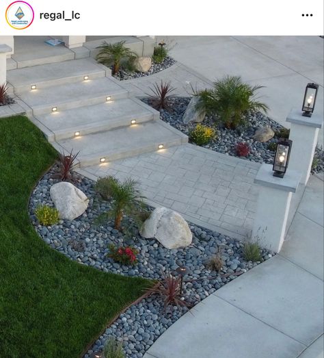 Landscape Entrance Design Front Walkway, Front Stairs And Walkway Ideas, Front Yard Walkway Ideas Entrance Steps, Front Yard Steps Landscaping, Front Yard Stairs Landscaping, Front Yard Stairs Entrance, Front Yard Stairs, Front Yard Steps Pathways, Trees For Front Yard Landscaping