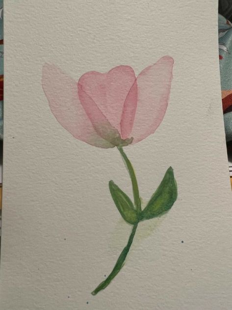 Things To Paint Easy Watercolor, Watercolor Simple Drawing, What To Paint Watercolor Easy, 2d Flower Drawing, Color Water Painting Easy, Cute Paintings Watercolor, Cute Things To Paint With Watercolor, Art Ideas Watercolor Easy, Things To Paint With Watercolor Simple