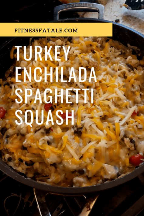 Spaghetti Squash And Turkey Recipes, Turkey Burger Spaghetti Squash, Spaghetti Squash Recipes With Ground Turkey, Ground Turkey And Spaghetti Squash, Spaghetti Squash And Ground Turkey, Enchilada Spaghetti Squash, Turkey Spaghetti Squash, Enchilada Spaghetti, Spaghetti Squash With Turkey