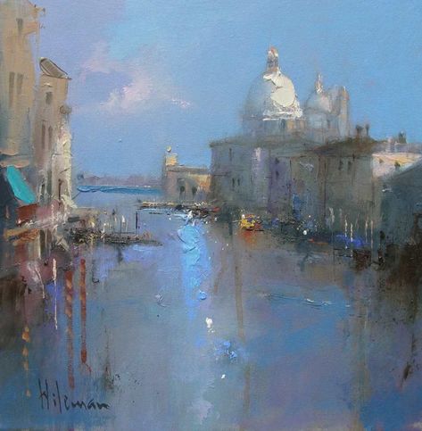 The Salute,Venice | Peter Wileman Peter Wileman, Peter King, Oil Painting Gallery, Venice Painting, Moonlight Painting, Bristol England, Lime Tree, Architecture Painting, Cityscape Art