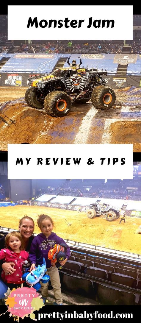 I have never been to a Monster Jam event before. (Never been to a monster truck event ever!) Not knowing what to expect I have been looking forward to attending and providing my Monster Jam review. I didn’t know if it was going to be an event my daughters would actually enjoy either, but we went and everyone one had a blast! Click to learn about the event, and some tips I have for those who have never been to an event before. #prettyinbabyfod #monsterjam Monster Jam Mom Outfit, Monster Jam Outfit Ideas Women, What To Wear To Monster Jam Women, Monster Truck Show Outfit Women, Monster Jam Outfit Women, Monster Truck Jam, Monster Truck Show, Review Tips, My Monster