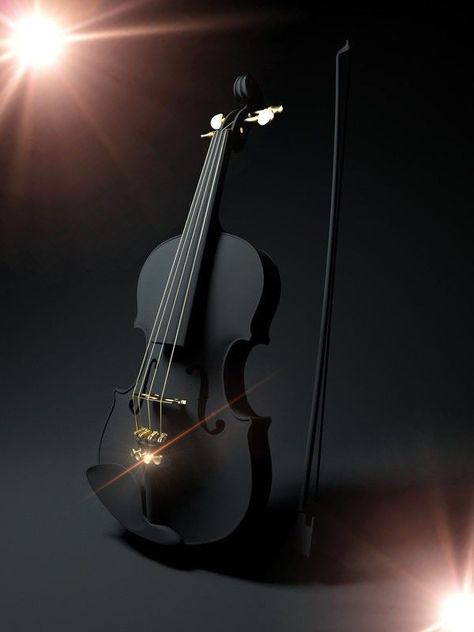 Black Cello, Black Violin, Midnight Black, Violin, Musical Instruments, Electric Guitar, Musical, Music Instruments, Guitar