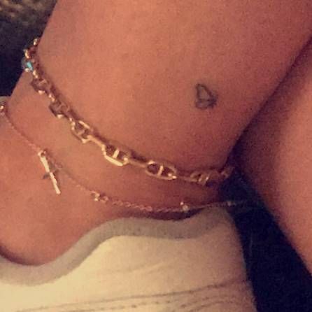 Tattooed Female, Kylie Jenner's Tattoos, American Celebrities, Butterfly Name Tattoo, M Tattoos, American Female, Red Ink Tattoos, Tattoo Desings, About Tattoo